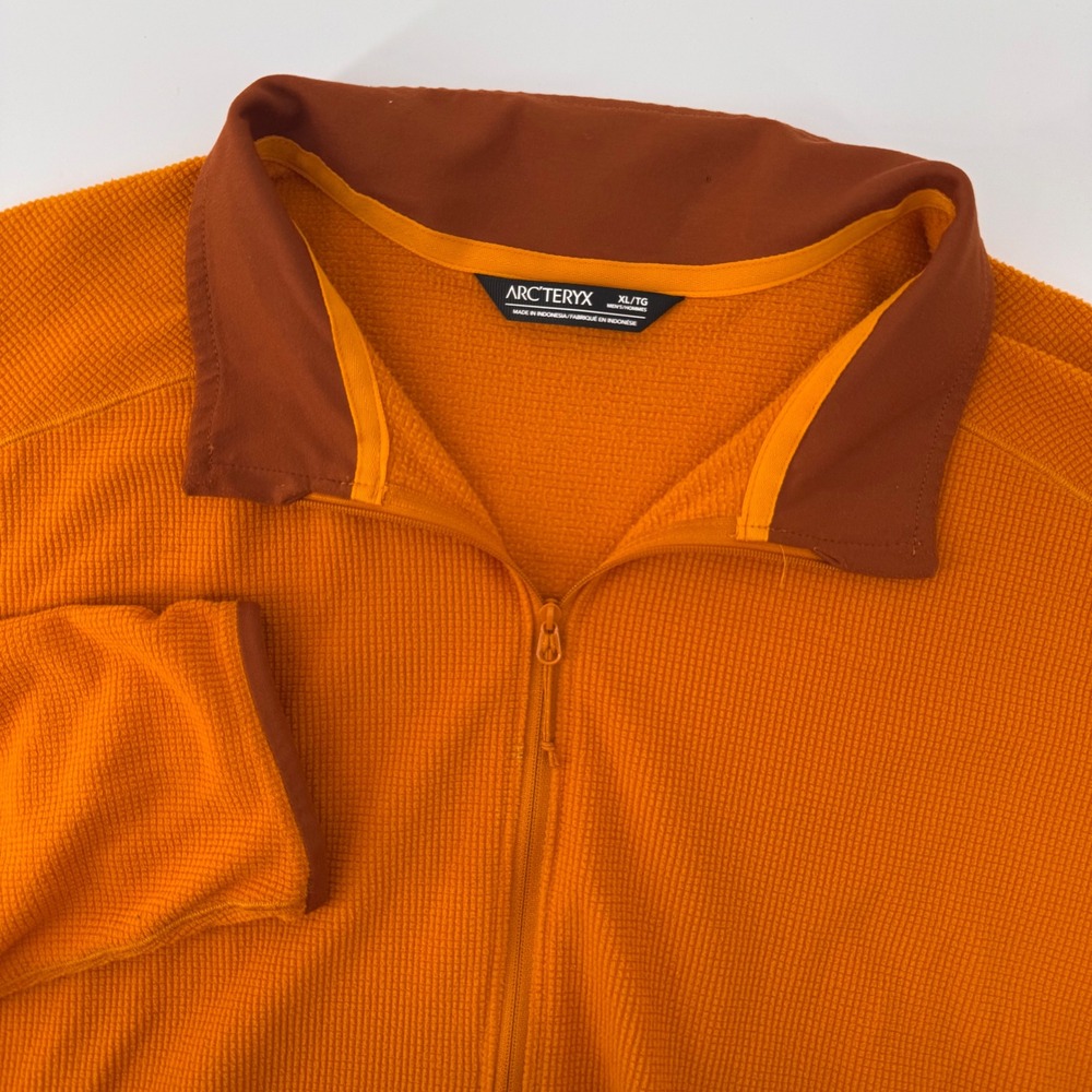 Arc'teryx Delta LT Zip Neck Pullover Mens XL Orange Grid Fleece 1/2 Zip 9384
